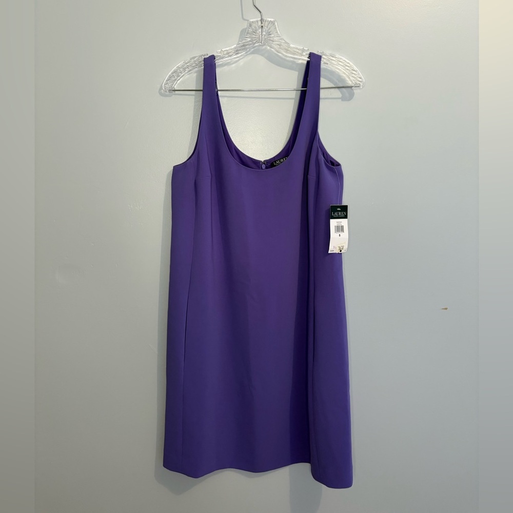 Lauren Ralph Lauren Sleeveless Light Purple Crepe Scoop-neck Above Knee Y2K 8 - Picture 1 of 16